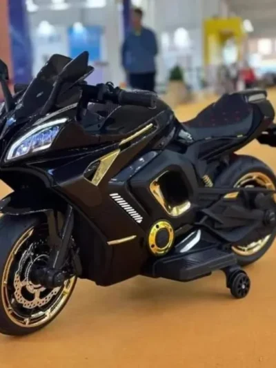 Battery Operated Bike For Kids With LED Light, Bluetooth & Music ( Black )