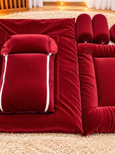 Luxury Ribbed Velvet Baby Bedding Set – Maroon
