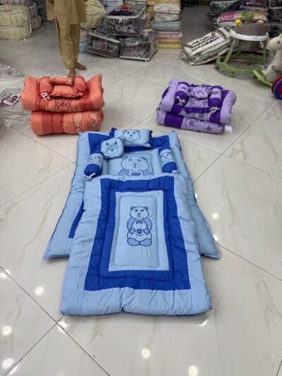 Teddy Bear Embroidered Velvet Baby Bedding Set