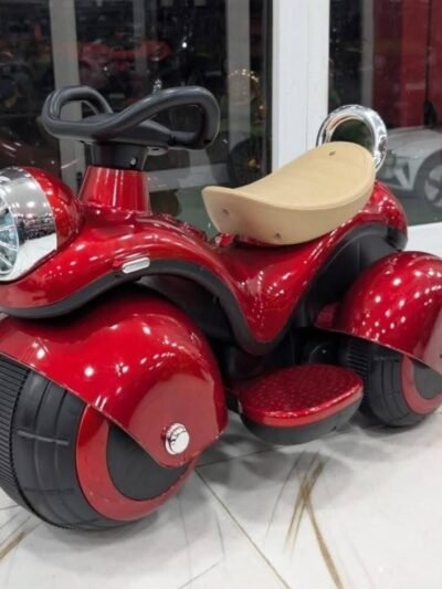 Retro Tri-Wheel Electric Kids Ride-On Scooter – Red